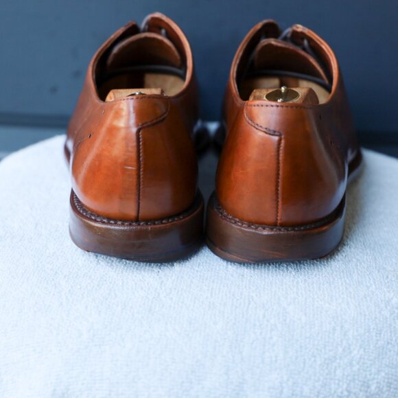 SALE - Allen Edmonds 10-E Greenwhich Wholecut Brown Oxford Mens Dress Shoes - Picture 7 of 13